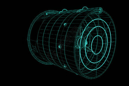 全息无线框架风格的旋转范式涡轮风扇涡轮漂亮的图片