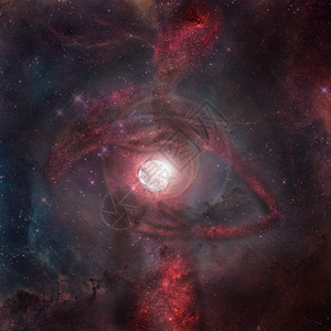 抽象的科幻背景发光的星球星云和太空中的恒星图片