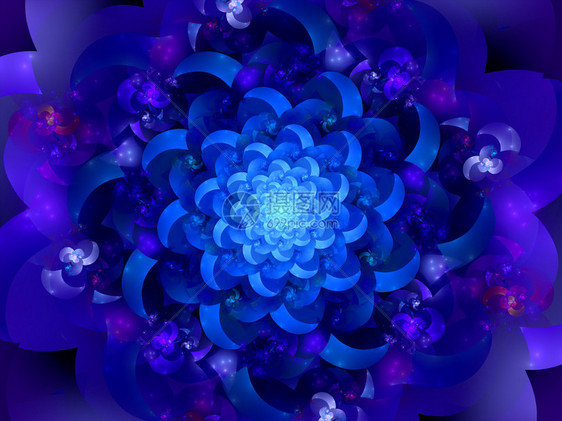 太空中神奇的蓝色东方曼达拉计算机生图片