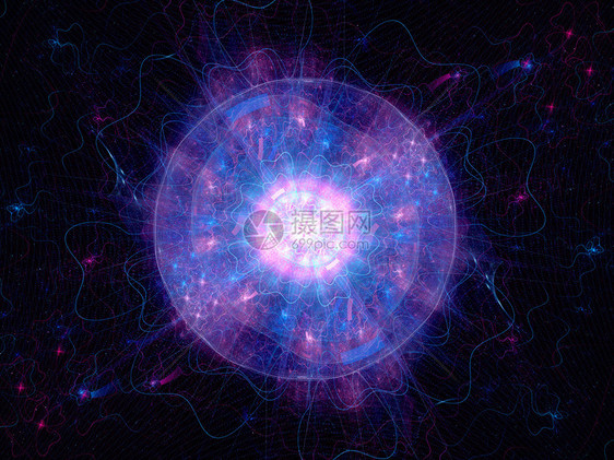 空间分形的神奇多彩爆炸计算机生成了抽图片