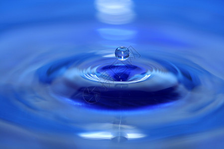 一滴蓝色的水滴落下背景图片