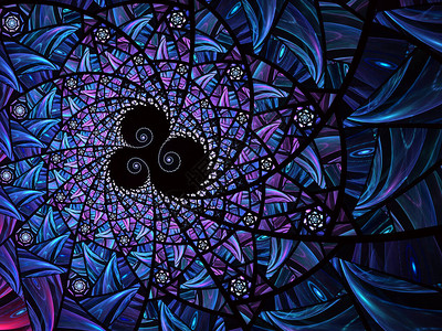 抽象的蓝色紫色马赛克玻璃纹理分形背景幻想数字艺术3D渲染宽格式高分辨率图像蓝色图片