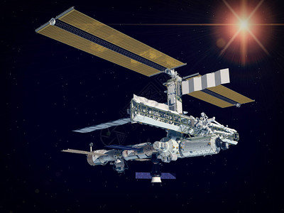深空间站由美国航天局提供的图像的元图片