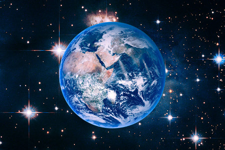 冥 王 星地球银河系和恒星由美国航天局提供背景