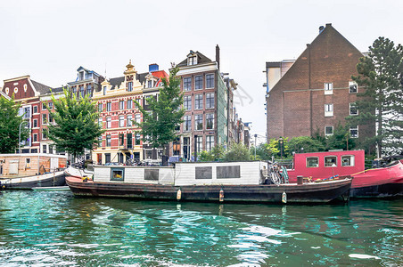 阿姆斯特丹运河的典图片