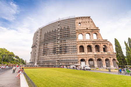 罗马的Colosseum大厦与维修图片