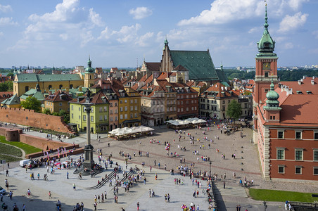 波兰华沙老城的鸟瞰图图片