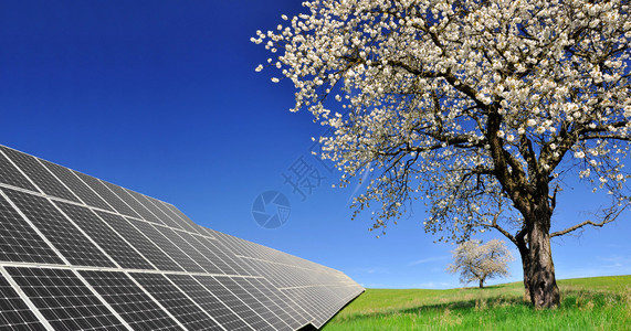 春季风景中的太阳能图片