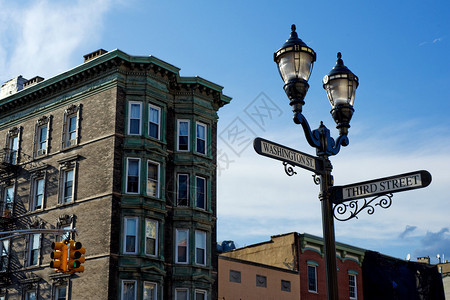 新泽西州霍博肯市中心的华盛顿街图片