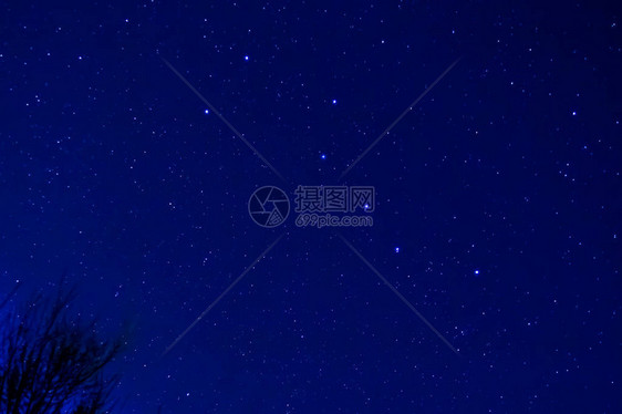 由星座UrsaMajor的七颗最亮的恒星组成在春夜的天图片