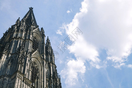 KolnerDom科隆大教堂对德国科隆多云蓝色天空的图片