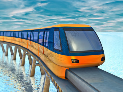 未来的单轨列车在图片