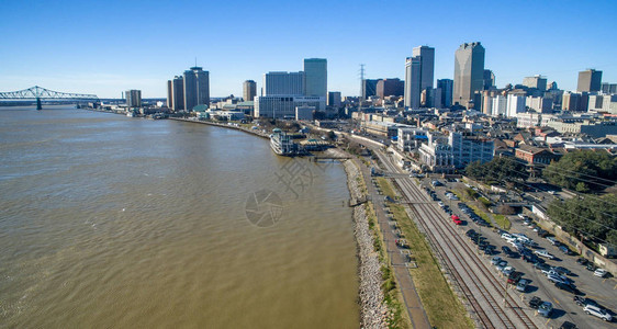 新奥尔良航空天线和密西比河图片