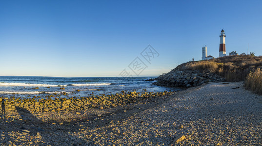 苏福克州纽约长岛灯塔长岛Lighthouse的蒙陶克点光海滩图片