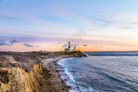 苏福克州纽约长岛灯塔长岛Lighthouse的蒙陶克点光海滩图片