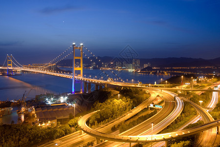 清马桥夜景背景图片