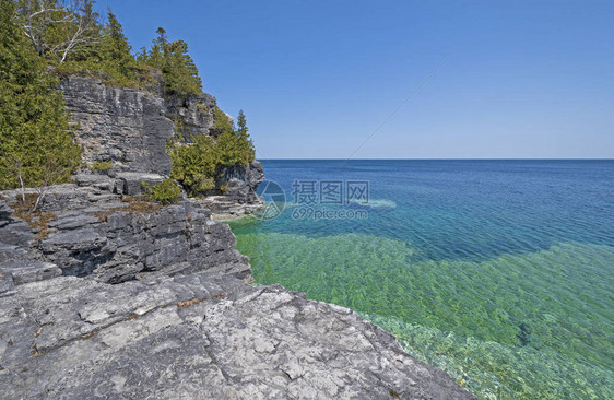 加拿大安略省布鲁斯半岛公园休伦湖水上和水下五图片