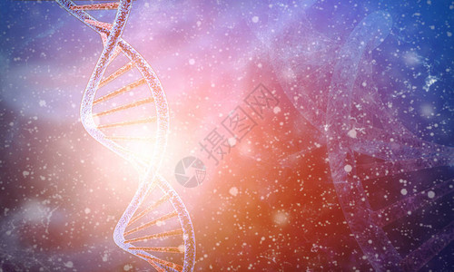 3D在彩色背景中DNA结构的图片