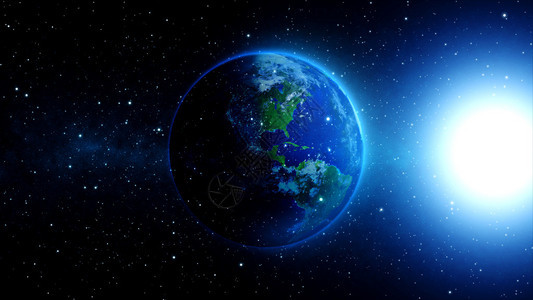 宇宙或空间有太阳的地球星系和星系在星云中的行星由美国航天局提供的3图片