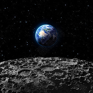 从月球表面对地球的观察图片