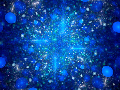 蓝光分形有泡计算机背景图片