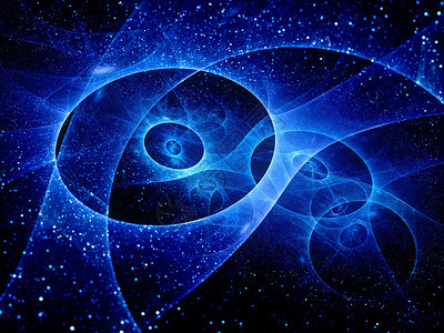 空间分形中的蓝色发光星系计算机生图片