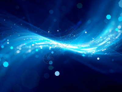 蓝色发光的新技术背景与粒子计算机生图片