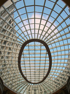 建筑物的透明天花板背景图片
