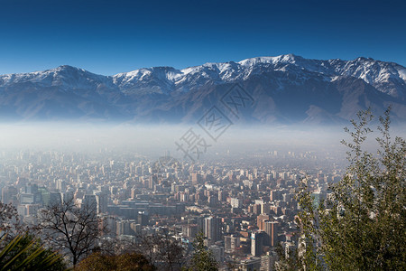 智利圣地亚哥安第斯山脉背图片