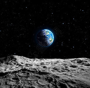 从月球表面看地球图片