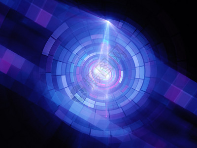 蓝色发光的量子计算计算机生背景图片