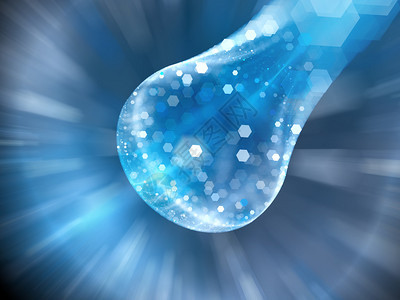 新的蓝色发光投落形状量子计算机背景图片