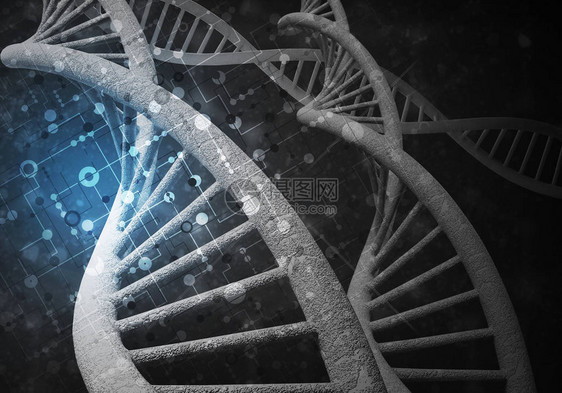 带有DNA分子研究概念的背景图像图片