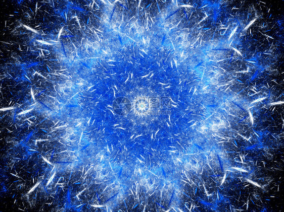 蓝色闪光曼达拉成形爆炸带有颗粒计算机图片
