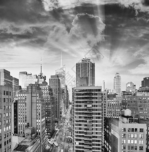 曼哈顿的空中景象背景图片