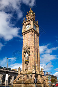 BelfastClockTall北爱尔兰贝尔法斯特皇后广场Albert图片