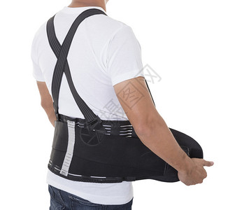 工人背部穿戴支持带以支持和图片