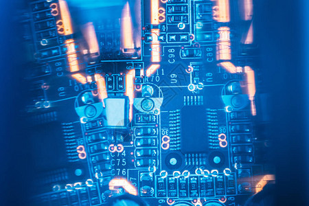 电子部件微芯片和阻力器背景图片