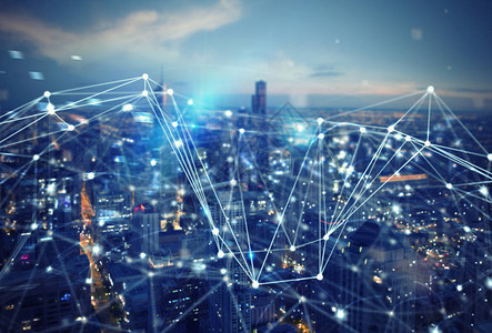 城市的快速互联网连线摘要技术背景图片