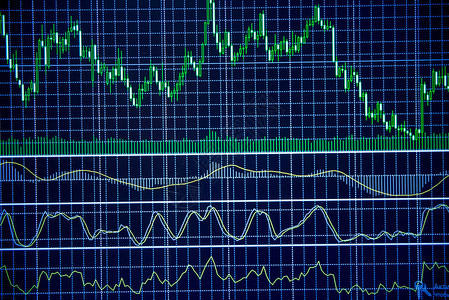 监测器上的金融图片
