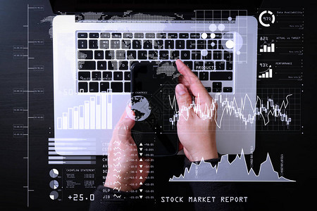 投资者使用商业智能BI分析股市报告和财务仪表板图片