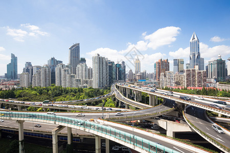 上海的城市景观和天际线图片