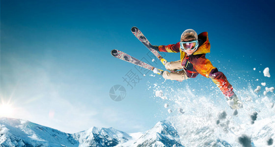 滑雪极限冬季图片