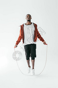 African美国运动员训练用跳绳图片