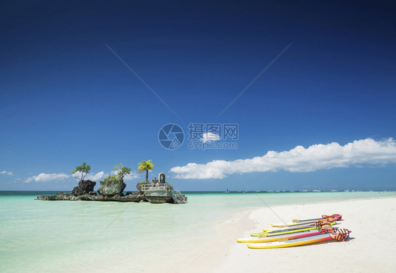 博罗卡伊岛菲里平的热带海滩克里斯蒂安圣迹图片