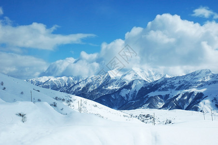 冬季雪下山脉格鲁吉亚G背景图片