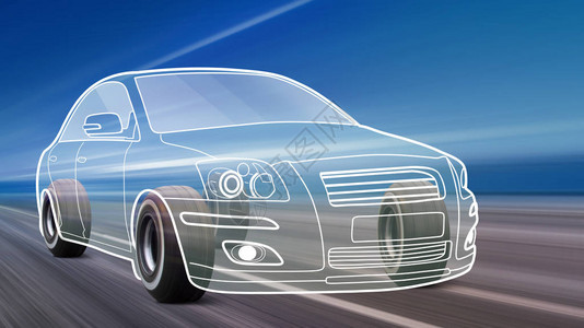 3D汽车插图例如高图片