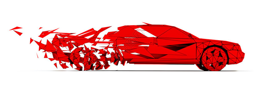 移动红色车型的低波式红色汽车图片