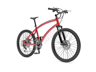 白色红自行车的3d插图背景图片