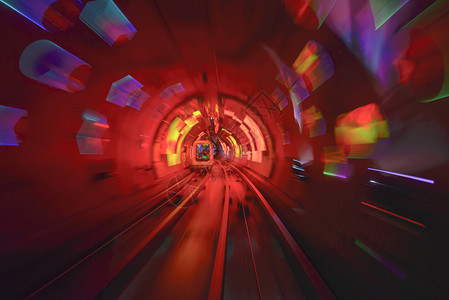 上海观光隧道中的运动模糊图片